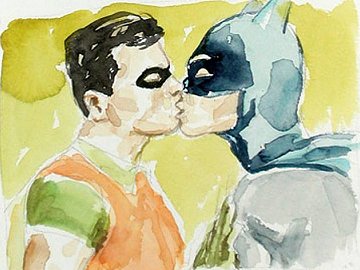 Batman en Robin mogen elkaar niet kussen
