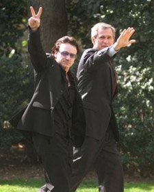 Bono en Bush tijdens een eerdere ontmoeting