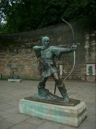 Standbeeld van Robin Hood te Nottingham