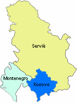 Kaart Servi en Kosovo