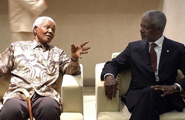 Nelson Mandela en Kofi Annan