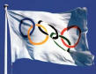 De olympische vlag.