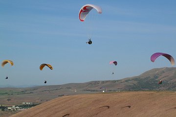 Paragliders in actie